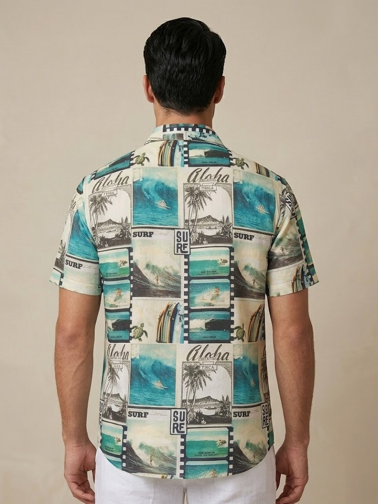 Aloha Surf Printed Casual Half Sleeve Shirt for Men