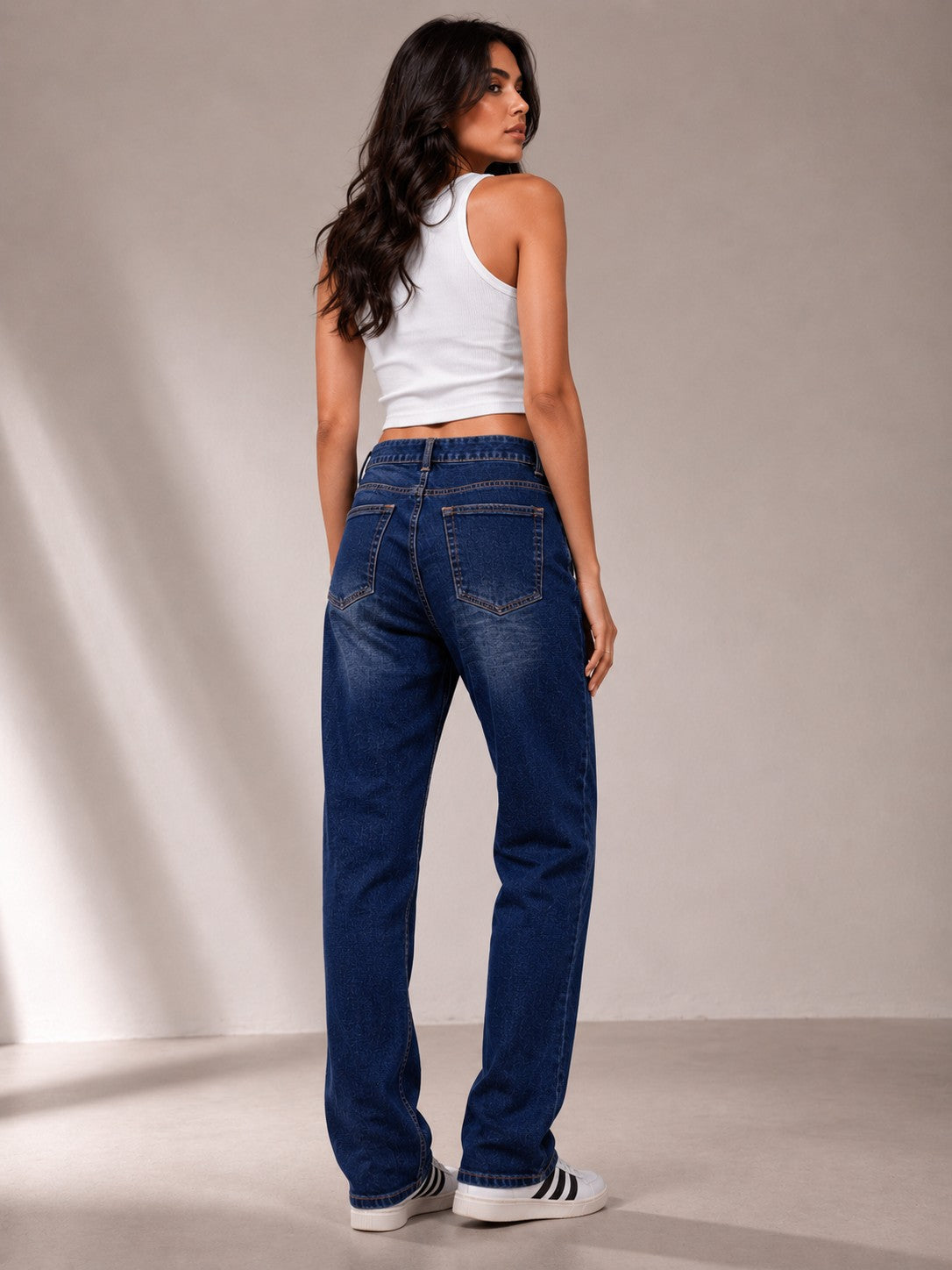 Women's High-Rise Wide Leg Barrel Jeans in Dark Indigo Wash