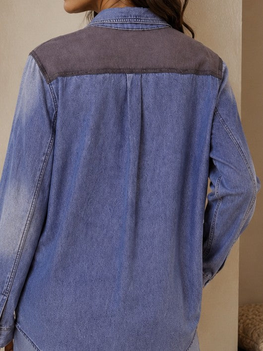 Azure Breeze Women’s Denim Shirt