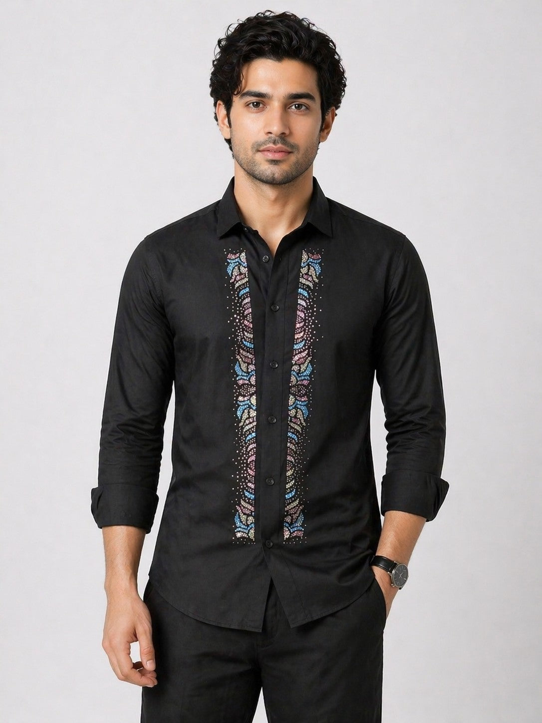 Noir Artisan Embroidered Shirt
