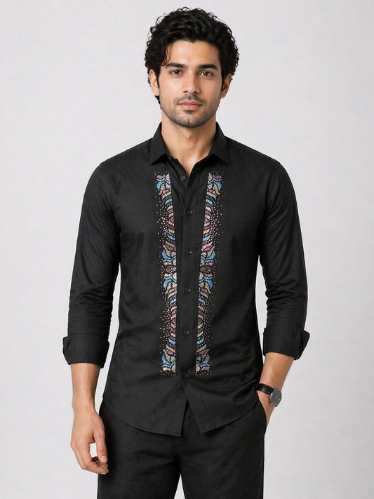 Noir Artisan Embroidered Shirt