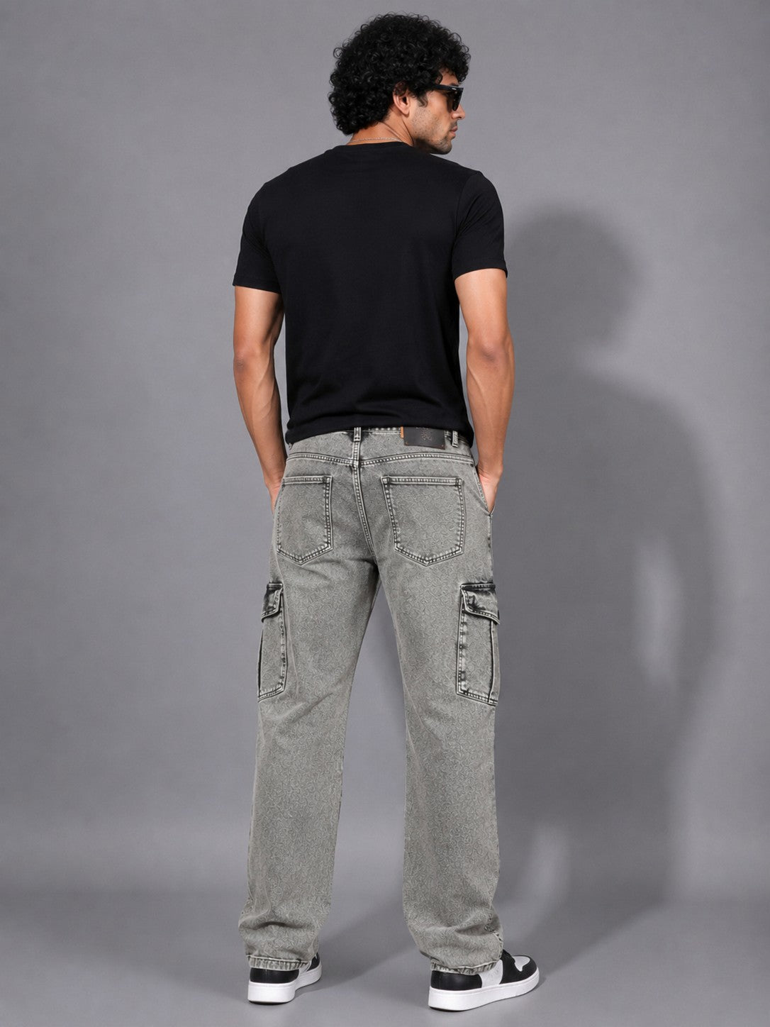 Urban Cargo Denim Jeans – Ash Grey