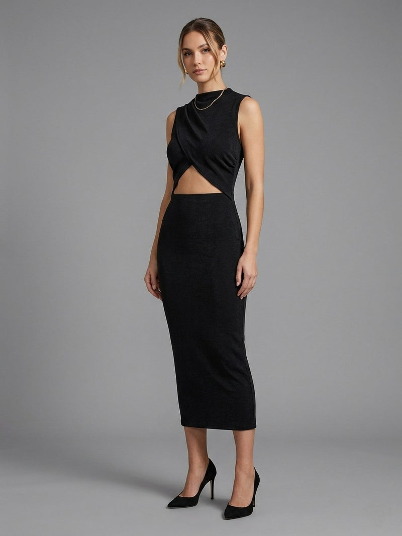 Black Midi Bodycon Dress