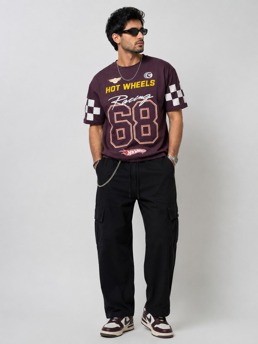 Men's Maroon Hot Wheels Racing Graphic TShirt