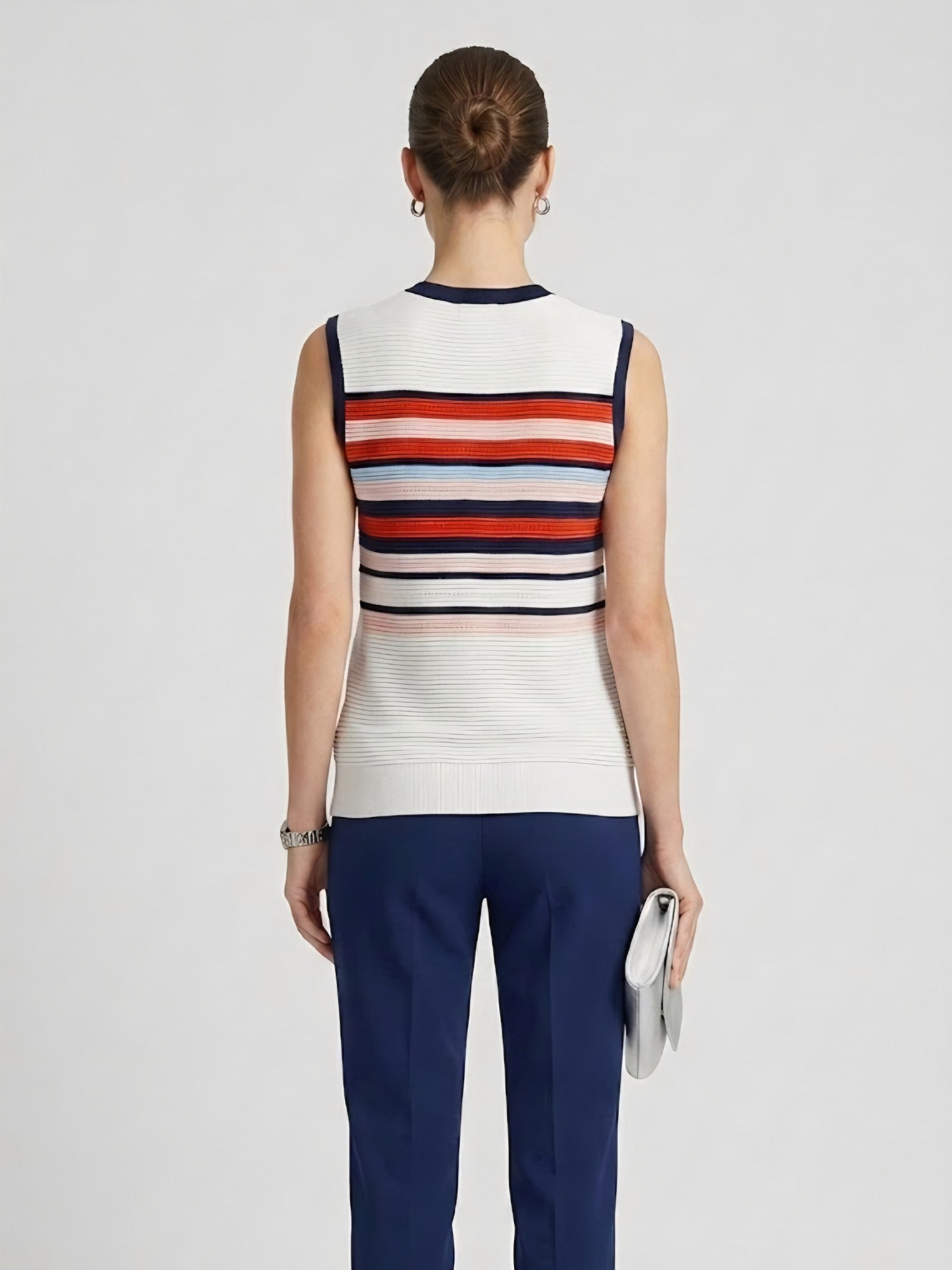 Striped Sleeveless Knit Top
