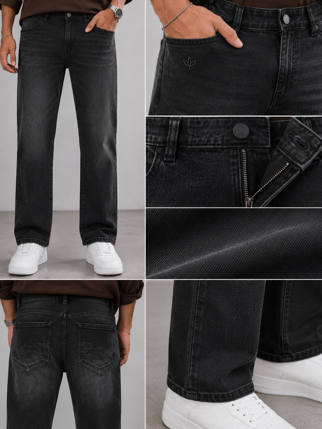 Midnight Fade Straight Fit Jeans – Washed Black