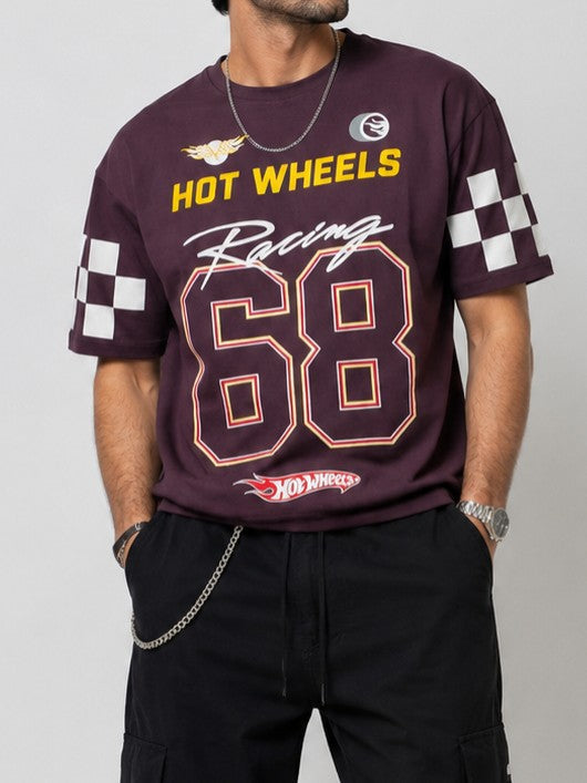 Men's Maroon Hot Wheels Racing Graphic TShirt