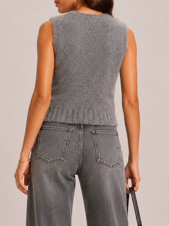 Women Grey Acid Wash High Rise Wide Leg Denim Jeans