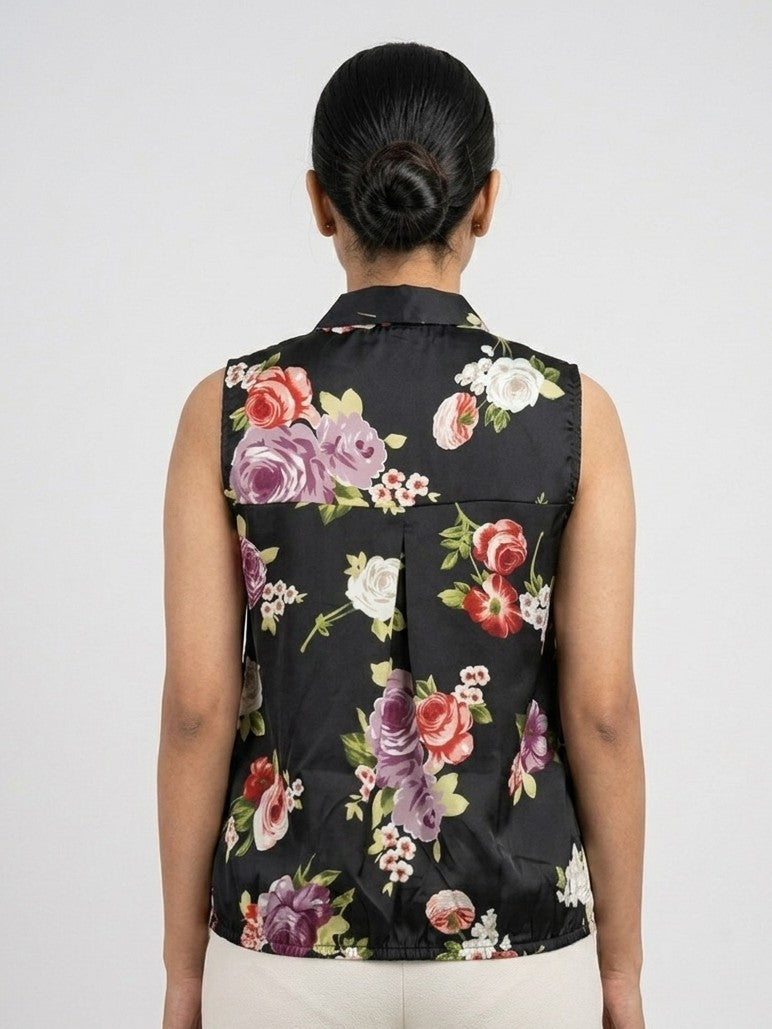 Floral Top - Midnight Bloom