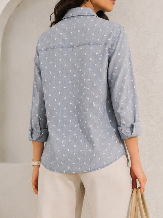 Sky Dot Denim Women’s Shirt