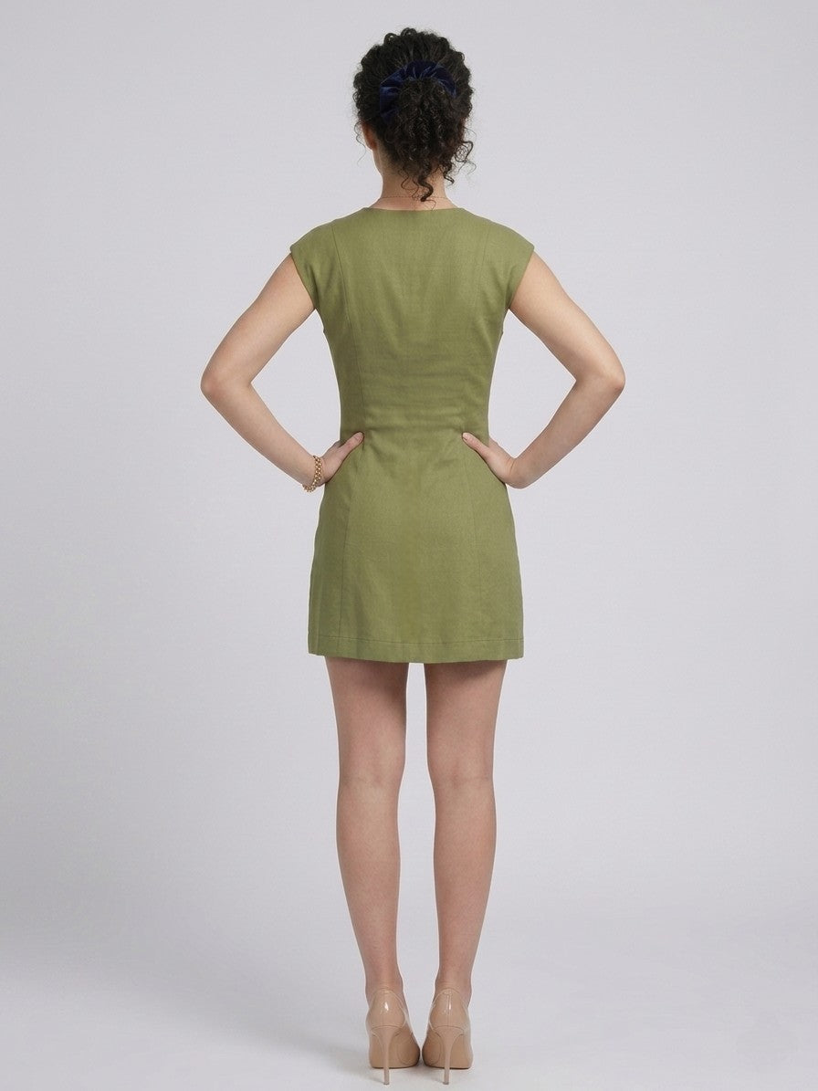 Olive Green Mini Dress