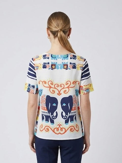 Elephant Print Top: Artistic Summer Style
