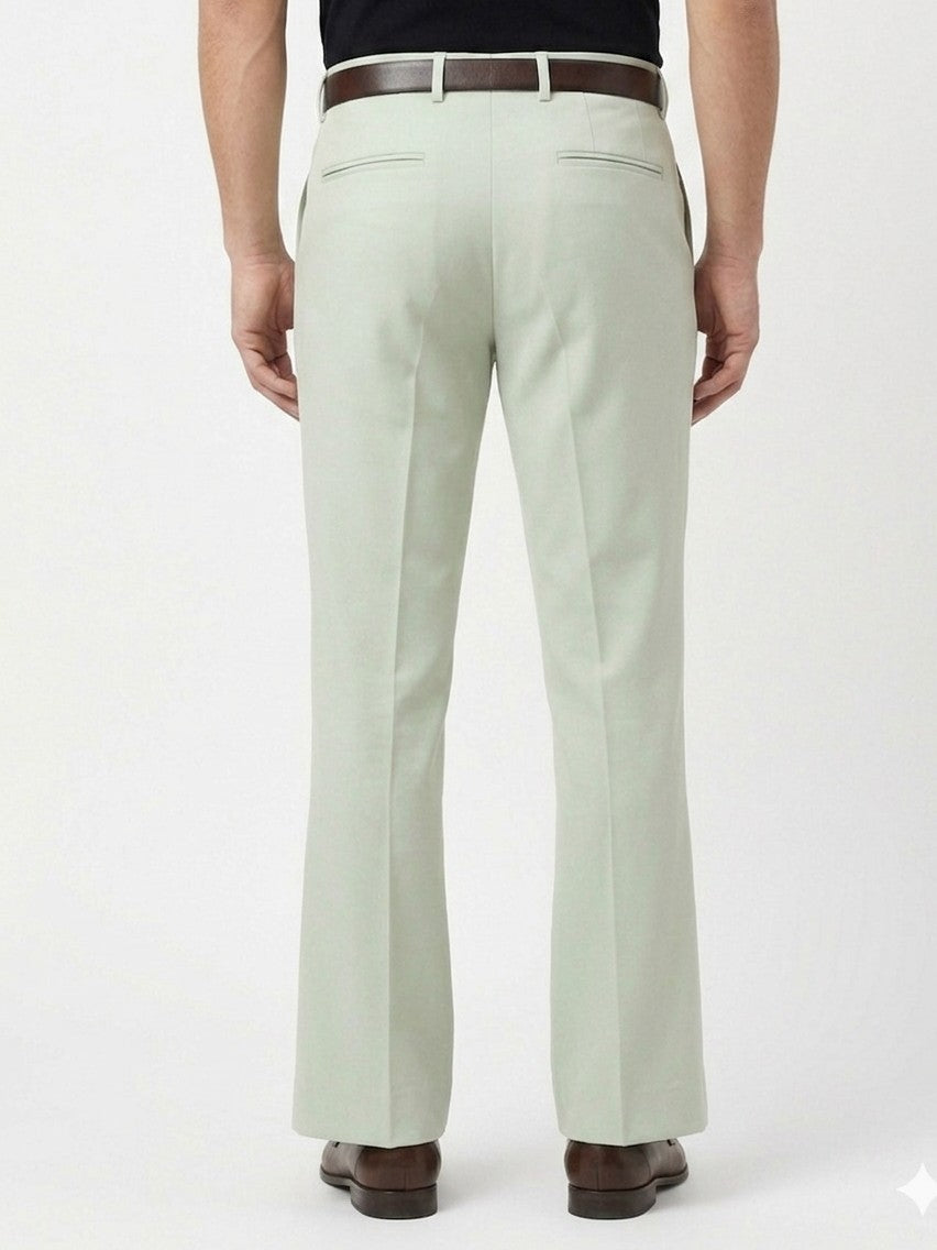 Sage Green Slim-Fit Tailored Trousers