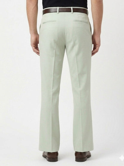 Sage Green Slim-Fit Tailored Trousers
