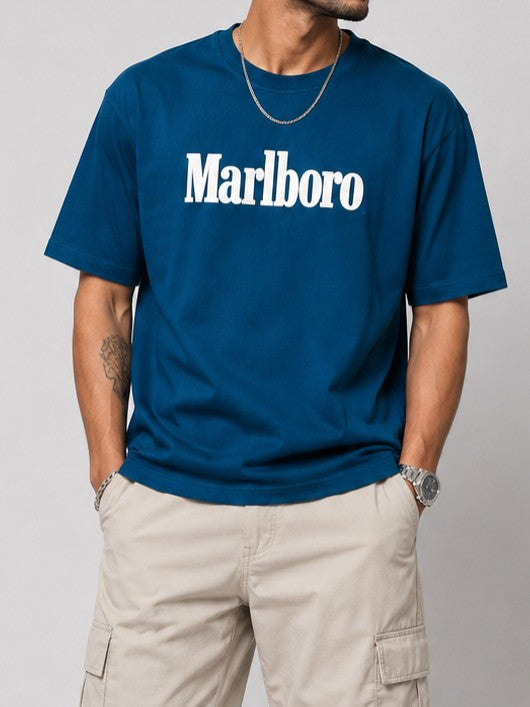 Men's Blue Racing Graphic Oversized TShirt