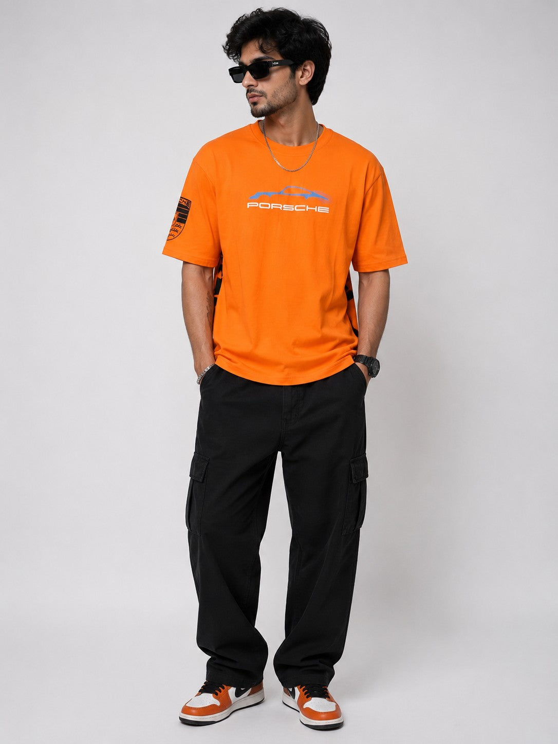 Men's Blaze Orange Porsche Graphic TShirt