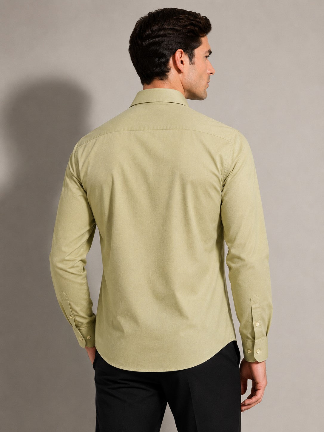 Sage Mist Textured Full-Sleeve Shirt