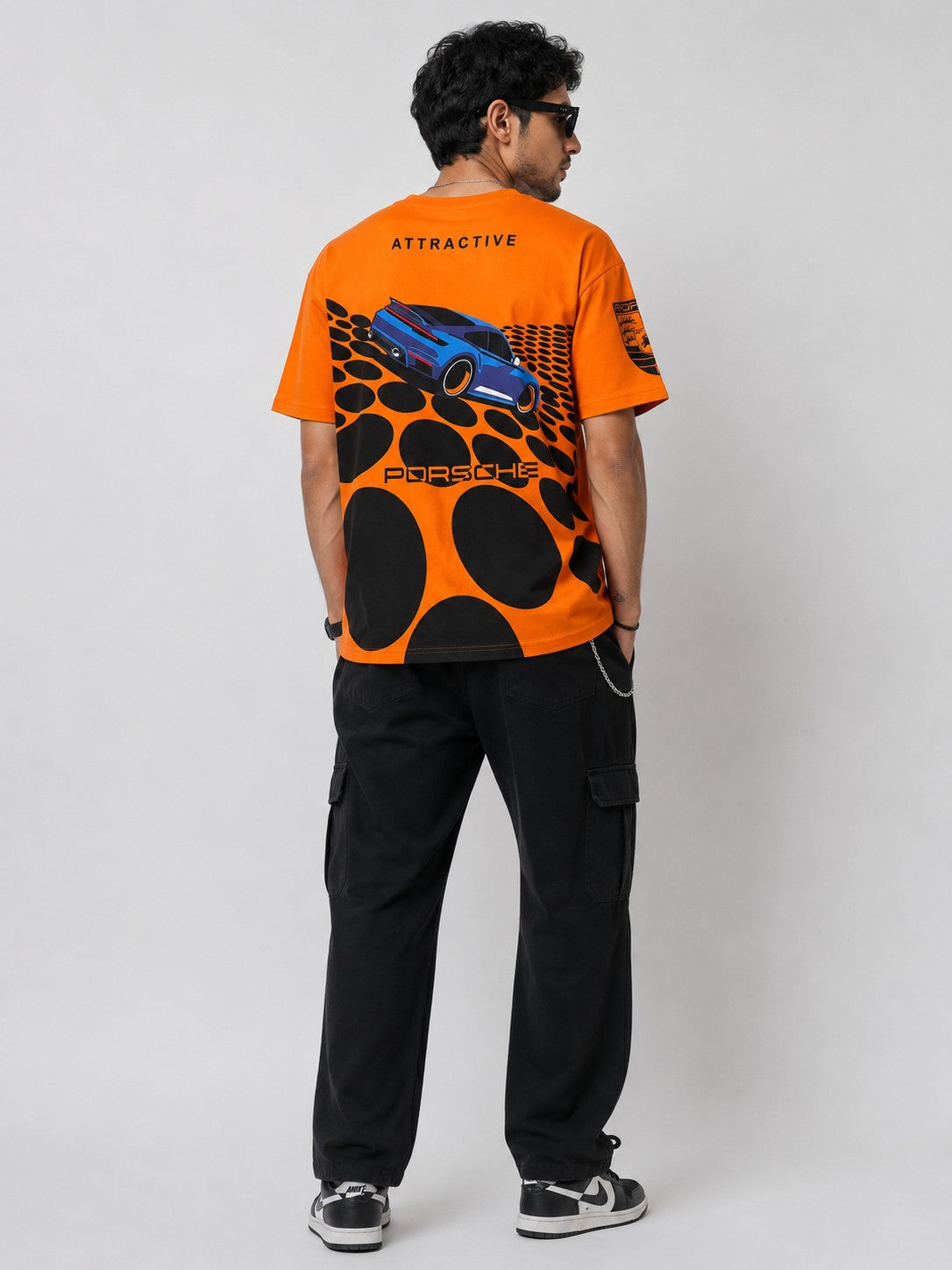 Men's Blaze Orange Porsche Graphic TShirt