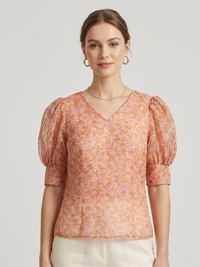 Sunblush Puff Sleeve Top