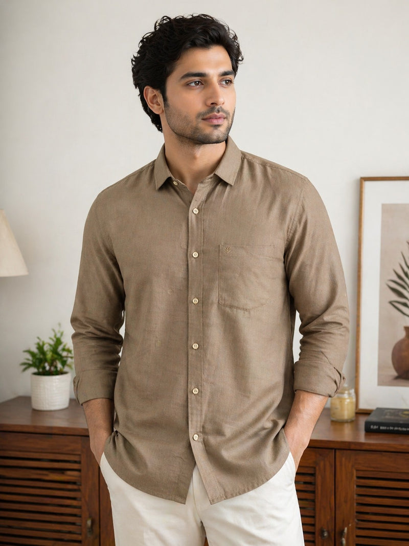Earth-Tone Essentials Linen Shirt