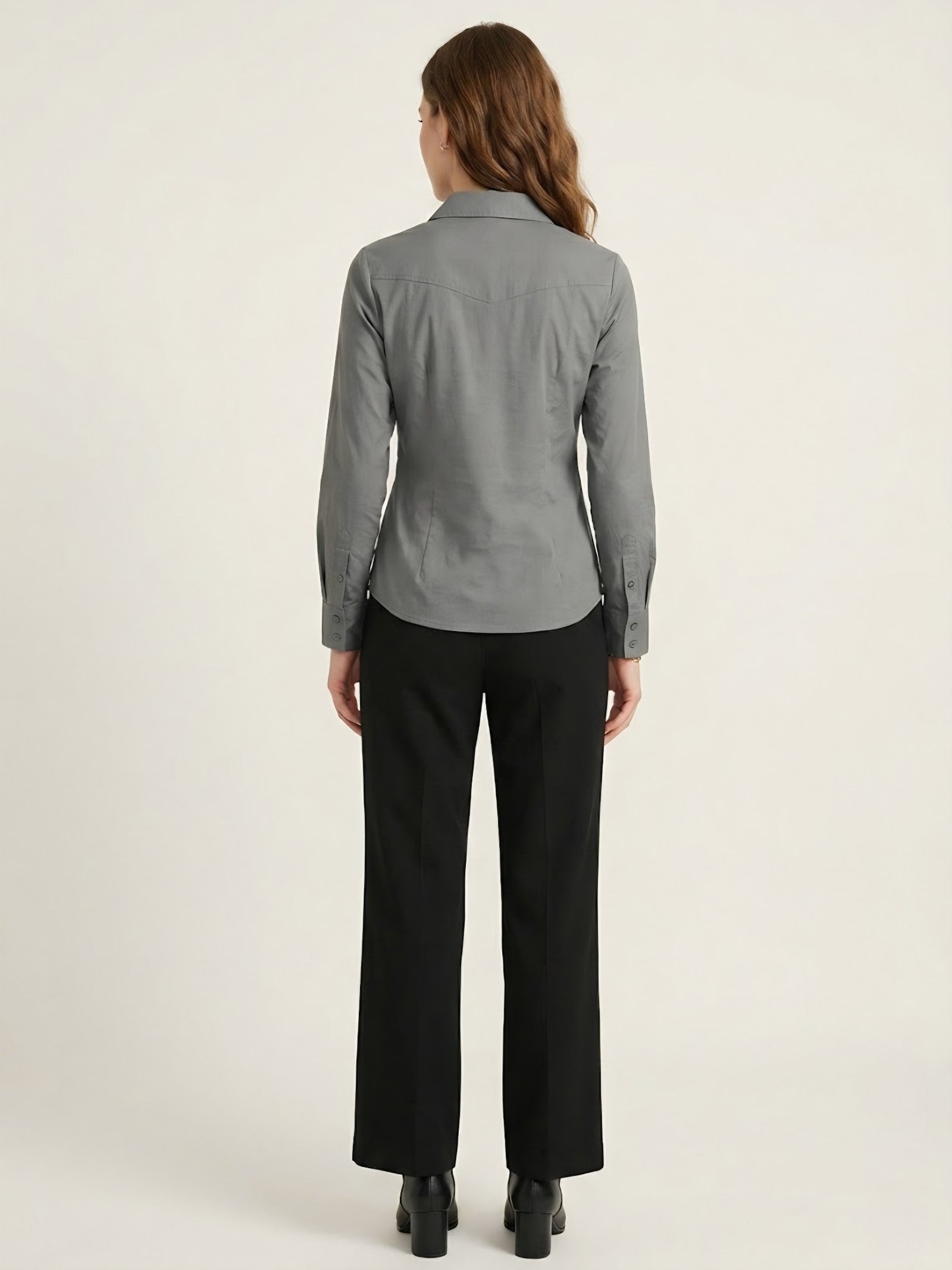 Grey Ruched Front Shirt Top