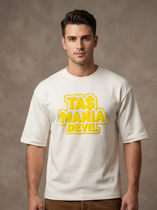 Tas Mania Devil Graphic Drop Shoulder T-Shirt for Men