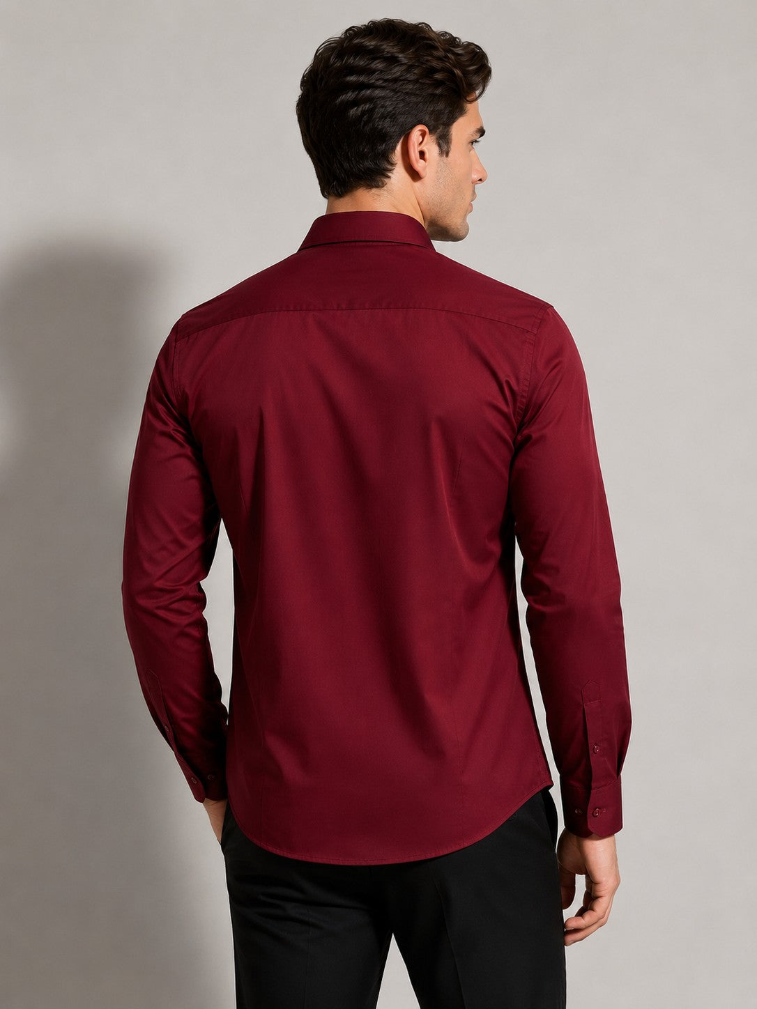 Burgundy Wine-Tone Full-Sleeve Shirt