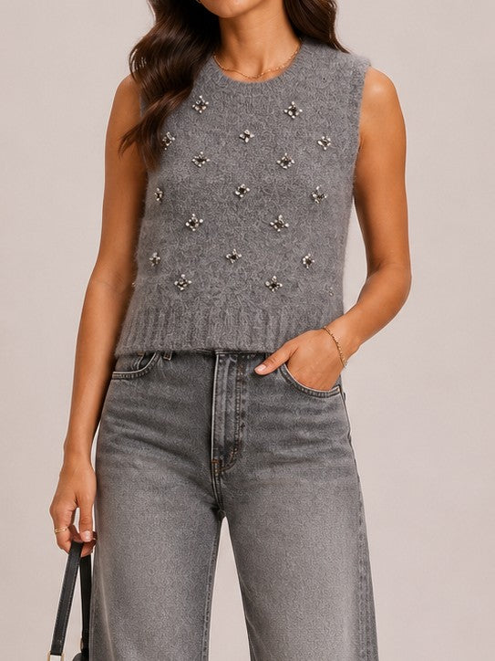 Women Grey Acid Wash High Rise Wide Leg Denim Jeans