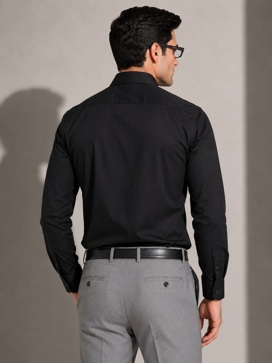 Midnight Black Classic Full-Sleeve Shirt