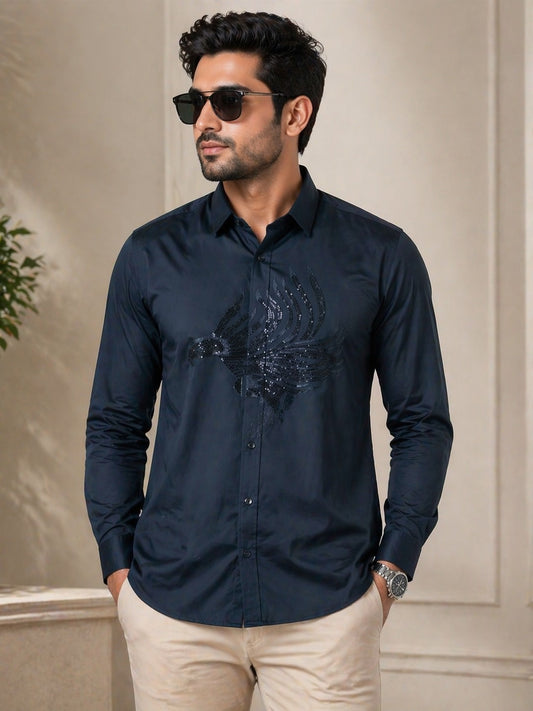 Midnight Onyx Sequin Eagle Shirt