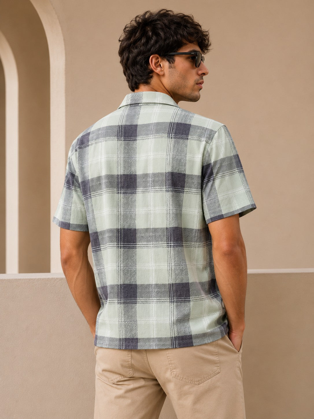 Sage Check Polo Shirt – Mint Green