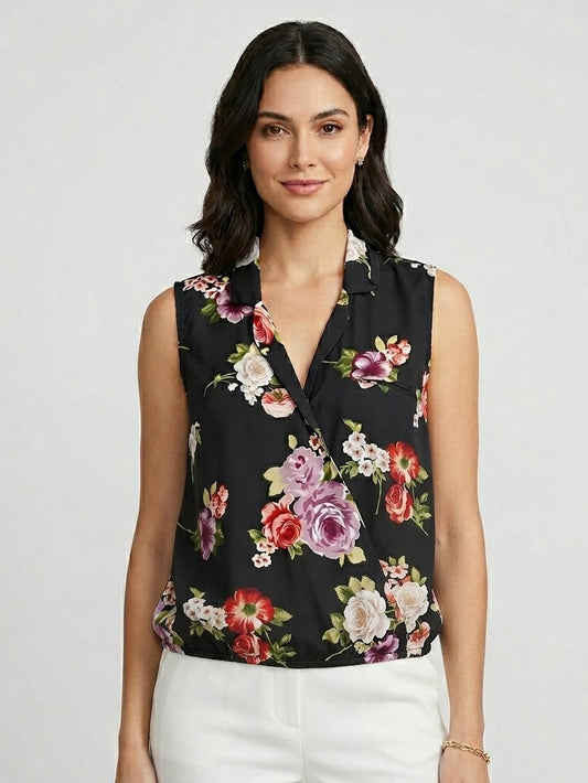 Floral Top - Midnight Bloom