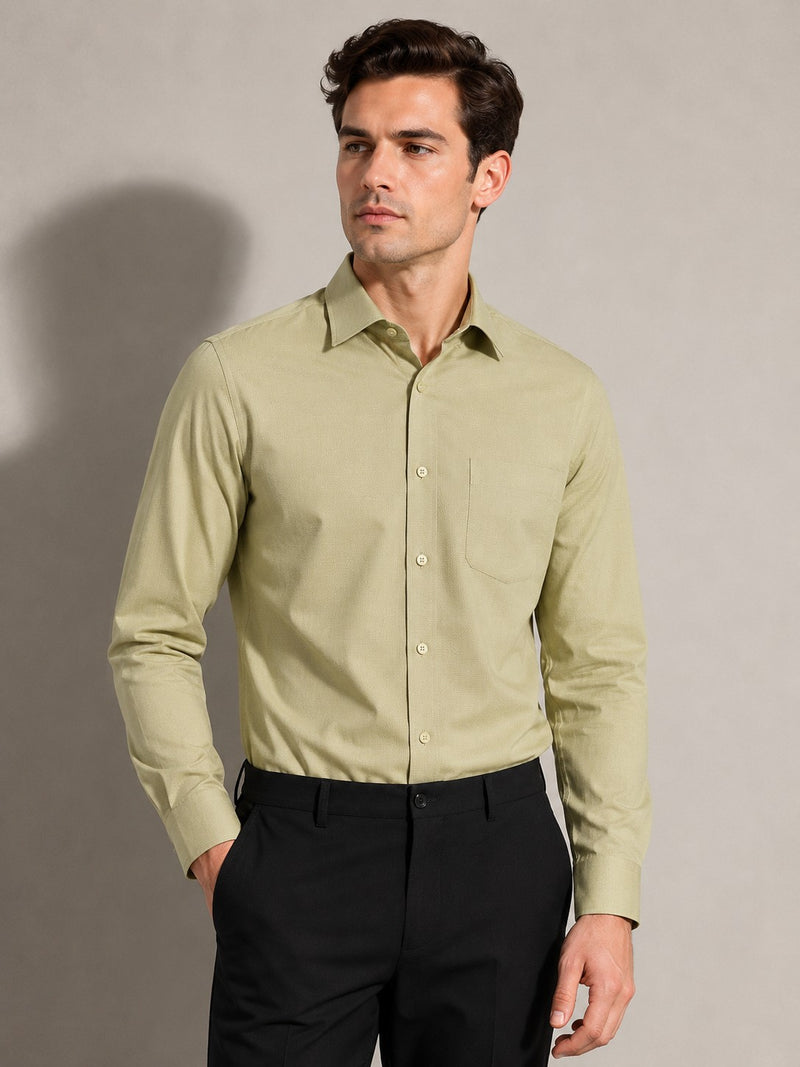 Sage Mist Textured Full-Sleeve Shirt