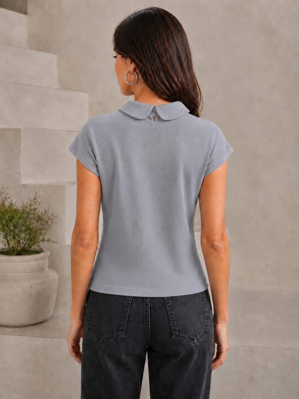 Lace Collar Top