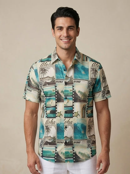Aloha Surf Printed Casual Half Sleeve Shirt for Men