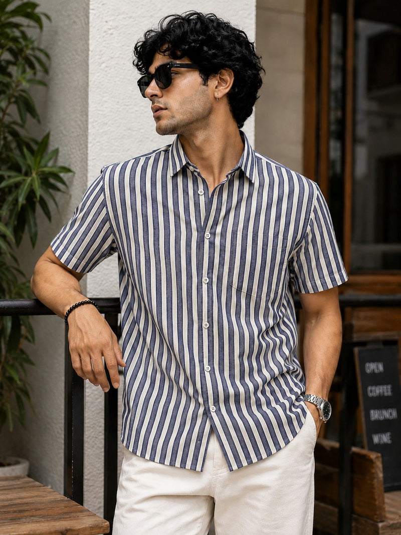 Men's Classic Vertical Stripe Casual Shirt