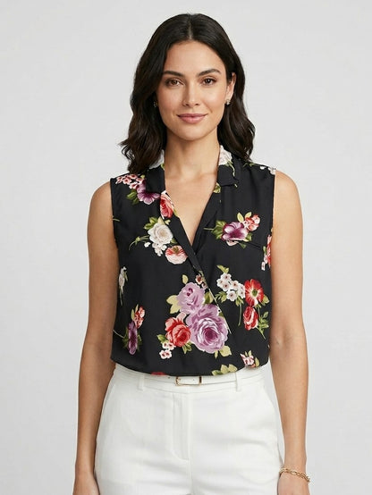 Floral Top - Midnight Bloom