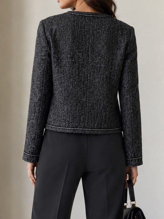 Midnight Elegance Textured Women’s Jacket